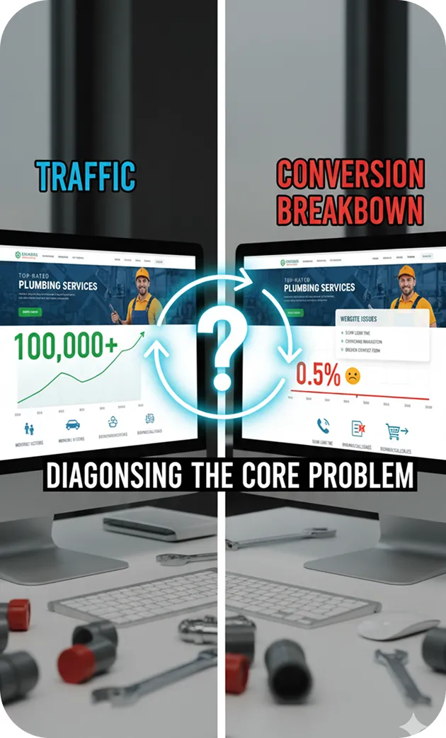 Diagnosing the Core Problem (Traffic vs Conversion Breakdown)