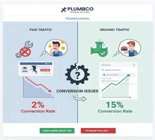 Paid Traffic vs Organic Traffic Conversion Issues