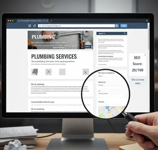Weak Local SEO Optimization and Thin or Low-Quality Website Content