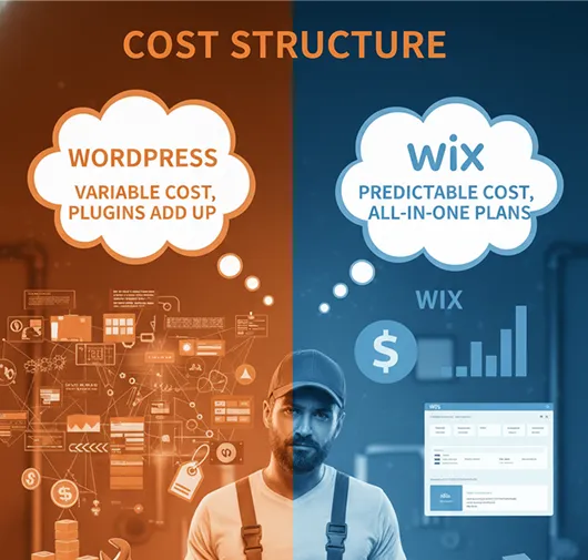 Cost Structure in WordPress vs Wix