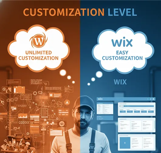 Customization Level in WordPress vs Wix